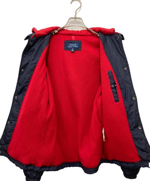 POLO RALPH LAUREN（ポロ・ラルフローレン）POLO RALPH LAUREN (ポロ・ラルフローレン) フードドッキングコーチジャケット ネイビー×レッド サイズ:Sの古着・服飾アイテム