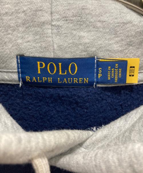 POLO RALPH LAUREN（ポロ・ラルフローレン）POLO RALPH LAUREN (ポロ・ラルフローレン) ポロベアー切替え パーカー ネイビー サイズ:Sの古着・服飾アイテム