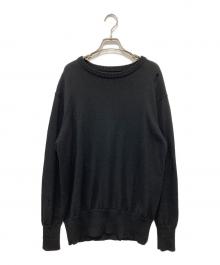 uniform experiment（ユニフォームエクスペリメント）の古着「DAMAGED CREW NECK KNIT」｜ブラック