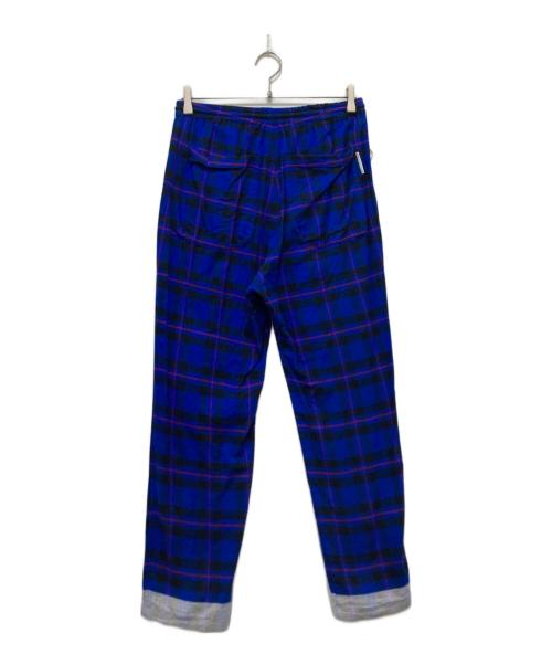 uniform experiment（ユニフォームエクスペリメント）uniform experiment (ユニフォームエクスペリメント) チェック柄フランネルイージーパンツ ブルー サイズ:1の古着・服飾アイテム