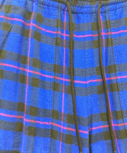 uniform experiment（ユニフォームエクスペリメント）uniform experiment (ユニフォームエクスペリメント) チェック柄フランネルイージーパンツ ブルー サイズ:1の古着・服飾アイテム