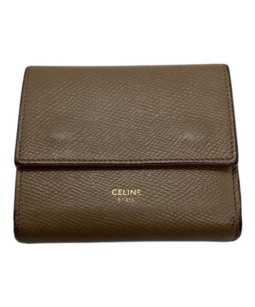 CELINE（セリーヌ）CELINE (セリーヌ) トリフォールドウォレット ベージュの古着・服飾アイテム