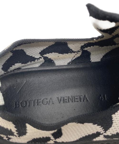 BOTTEGA VENETA（ボッテガベネタ）BOTTEGA VENETA (ボッテガベネタ) RIPPLE KNIT JACQUARD ANEAKERS ホワイト×ブラック サイズ:41の古着・服飾アイテム