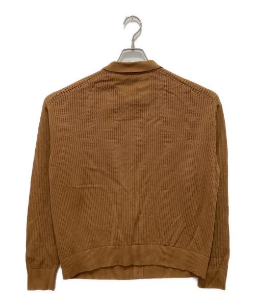 crepuscule（クレプスキュール）crepuscule (クレプスキュール) Stripe Mesh Knit Shirt ブラウン サイズ:1の古着・服飾アイテム