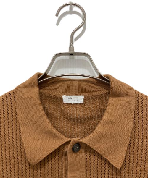 crepuscule（クレプスキュール）crepuscule (クレプスキュール) Stripe Mesh Knit Shirt ブラウン サイズ:1の古着・服飾アイテム