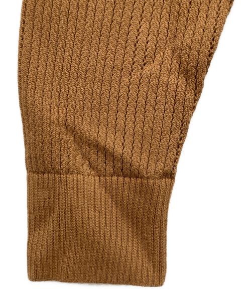 crepuscule（クレプスキュール）crepuscule (クレプスキュール) Stripe Mesh Knit Shirt ブラウン サイズ:1の古着・服飾アイテム