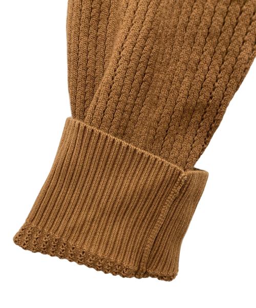 crepuscule（クレプスキュール）crepuscule (クレプスキュール) Stripe Mesh Knit Shirt ブラウン サイズ:1の古着・服飾アイテム