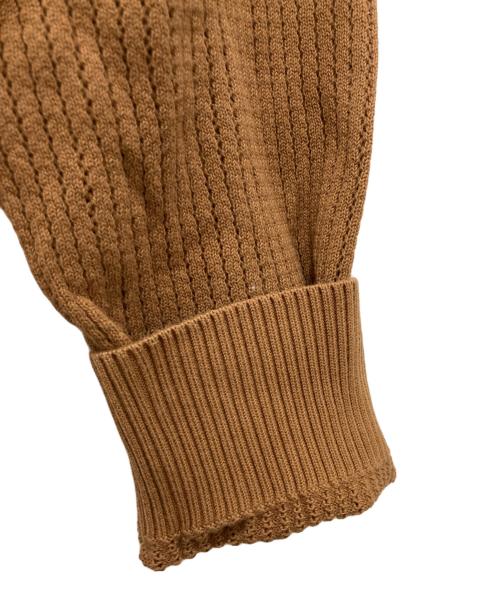 crepuscule（クレプスキュール）crepuscule (クレプスキュール) Stripe Mesh Knit Shirt ブラウン サイズ:1の古着・服飾アイテム