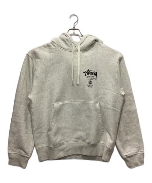 stussy（ステューシー）stussy (ステューシー) World Tour Hoodie グレー サイズ:Lの古着・服飾アイテム