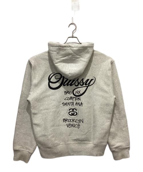 stussy（ステューシー）stussy (ステューシー) World Tour Hoodie グレー サイズ:Lの古着・服飾アイテム