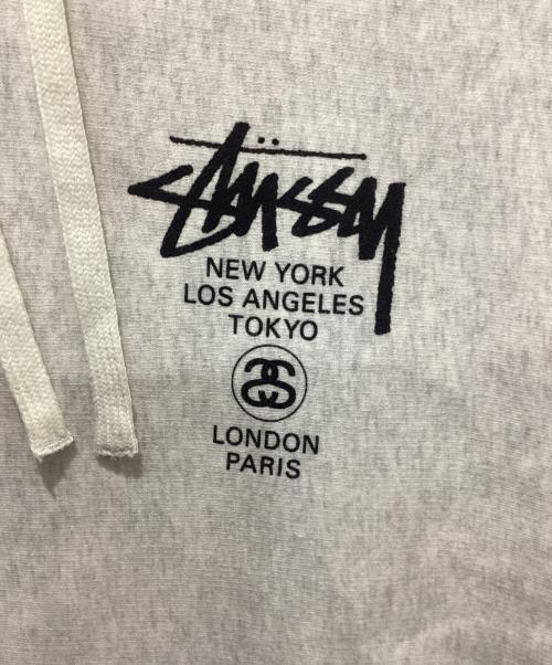 stussy（ステューシー）stussy (ステューシー) World Tour Hoodie グレー サイズ:Lの古着・服飾アイテム