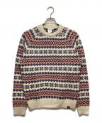 PUMA×Noahプーマ×ノア）の古着「クルーネックニット」｜ホワイト×ピンク