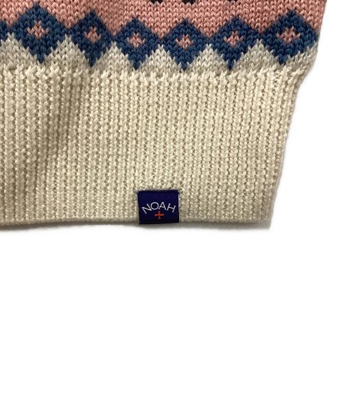 PUMA（プーマ）PUMA (プーマ) Noah (ノア) クルーネックニット ホワイト×ピンク サイズ:Sの古着・服飾アイテム