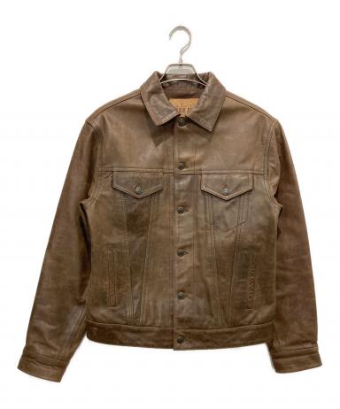 希少 GAP BLUE JEANS 本革 トラッカージャケット90s ビンテージ 中古・古着通販】GAP BLUE JEANS (ギャップブルージーンズ) 3rdレザー