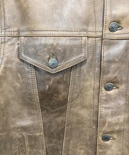 GAP BLUE JEANS（ギャップブルージーンズ）GAP BLUE JEANS (ギャップブルージーンズ) 3rdレザートラッカージャケット ブラウン サイズ:Sの古着・服飾アイテム