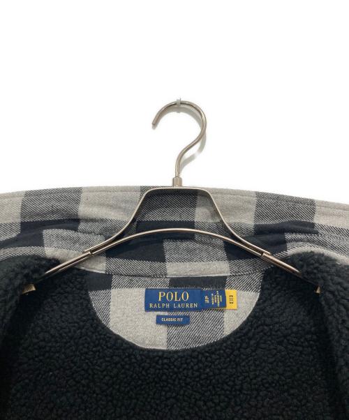 POLO RALPH LAUREN（ポロ・ラルフローレン）POLO RALPH LAUREN (ポロ・ラルフローレン) 裏ボアシャツジャケット ブラック×グレー サイズ:XLの古着・服飾アイテム
