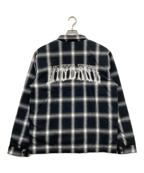 WIND AND SEA（ウィンダンシー）WIND AND SEA (ウィンダンシー) バック刺繍 ジップアップチェックジャケット ブラック×ホワイト サイズ:Lの古着・服飾アイテム