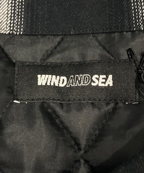WIND AND SEA（ウィンダンシー）WIND AND SEA (ウィンダンシー) バック刺繍 ジップアップチェックジャケット ブラック×ホワイト サイズ:Lの古着・服飾アイテム