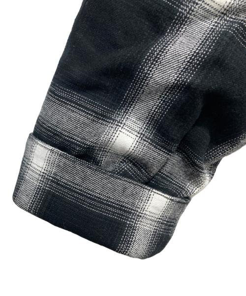 WIND AND SEA（ウィンダンシー）WIND AND SEA (ウィンダンシー) バック刺繍 ジップアップチェックジャケット ブラック×ホワイト サイズ:Lの古着・服飾アイテム