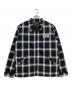 WIND AND SEA（ウィンダンシー）の古着「バック刺繍 ジップアップチェックジャケット」｜ブラック×ホワイト