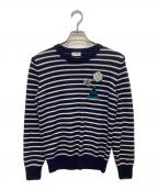 Saint Laurent Parisサンローランパリ）の古着「ボーダーニット」｜ネイビー