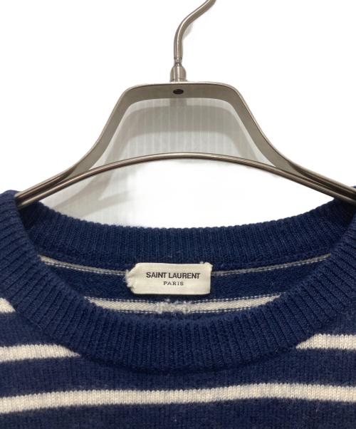 Saint Laurent Paris（サンローランパリ）Saint Laurent Paris (サンローランパリ) ボーダーニット ネイビー サイズ:Mの古着・服飾アイテム