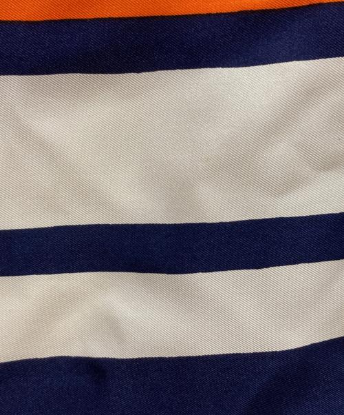 Christian Dior（クリスチャン ディオール）Christian Dior (クリスチャン ディオール) スカーフ ネイビー×オレンジの古着・服飾アイテム