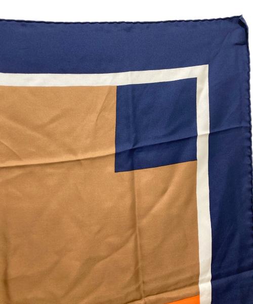 Christian Dior（クリスチャン ディオール）Christian Dior (クリスチャン ディオール) スカーフ ネイビー×オレンジの古着・服飾アイテム