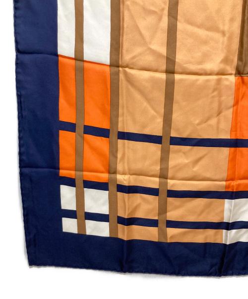 Christian Dior（クリスチャン ディオール）Christian Dior (クリスチャン ディオール) スカーフ ネイビー×オレンジの古着・服飾アイテム