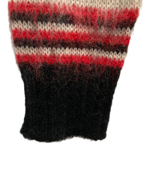 DIESEL（ディーゼル）DIESEL (ディーゼル) MOHAIR BREND CARDIGAN ブラック×レッド サイズ:Mの古着・服飾アイテム