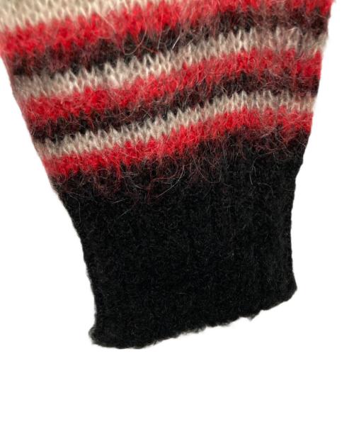 DIESEL（ディーゼル）DIESEL (ディーゼル) MOHAIR BREND CARDIGAN ブラック×レッド サイズ:Mの古着・服飾アイテム