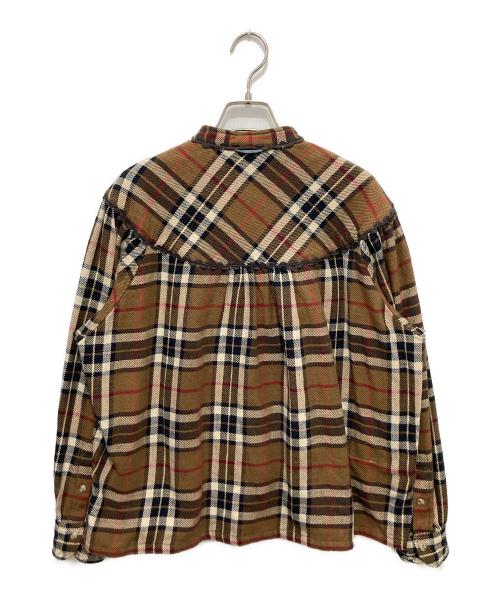 45R（フォーティファイブ・アール）45R (フォーティファイブ・アール) インディゴネルのタンバリンブラウス ブラウン サイズ:2の古着・服飾アイテム