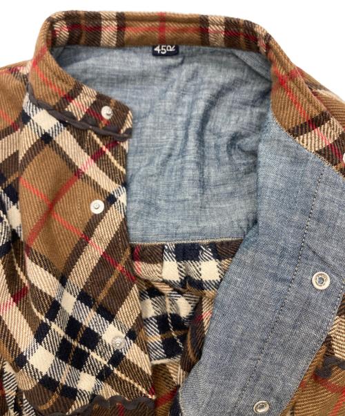 45R（フォーティファイブ・アール）45R (フォーティファイブ・アール) インディゴネルのタンバリンブラウス ブラウン サイズ:2の古着・服飾アイテム