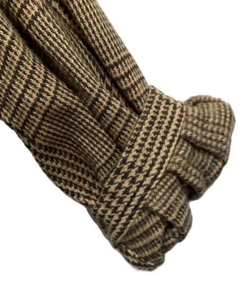 45R（フォーティファイブ・アール）45R (フォーティファイブ・アール) インディゴネルのティアードフリルドレス ブラウン サイズ:下記参照の古着・服飾アイテム