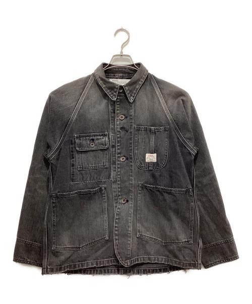 DAIRIKU（ダイリク）DAIRIKU (ダイリク) Vintage Wash Denim Cover All ブラック サイズ:Sの古着・服飾アイテム