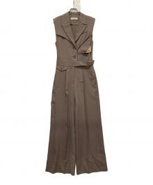 PUBLIC TOKYO（パブリックトウキョウ）の古着「ショルダータックテーラードオールインワン」｜ベージュ