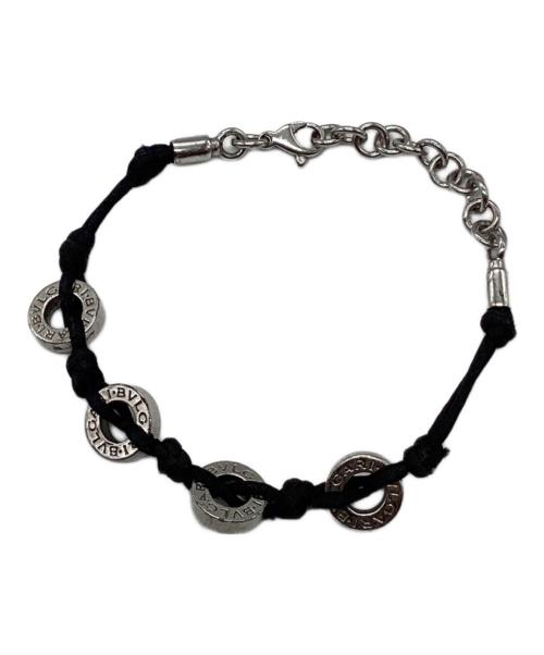 BVLGARI（ブルガリ）BVLGARI (ブルガリ) レザーコンビブレスレット ブラック×シルバーの古着・服飾アイテム