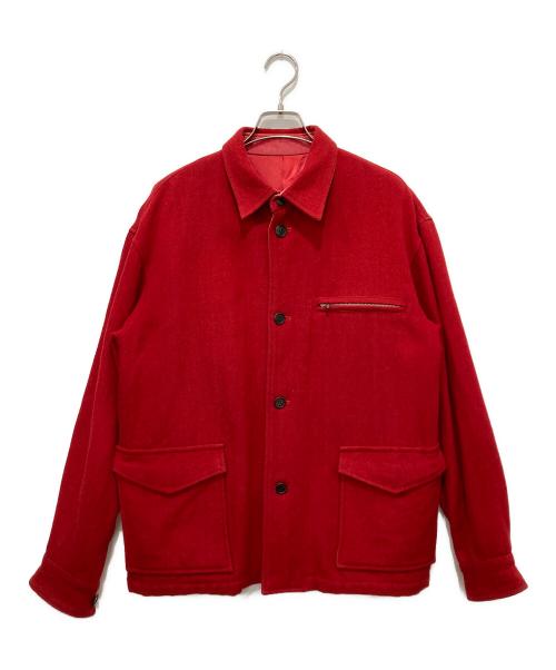 odds on ISSEI MIYAKE（オッズオンイッセイミヤケ）odds on ISSEI MIYAKE (オッズオンイッセイミヤケ) ウールジャケット レッド サイズ:記載なしの為実寸参照の古着・服飾アイテム