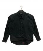 ALMOSTBLACKオールモストブラック）の古着「レイヤード/バックプリントシャツ」｜ブラック