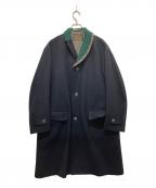 KOLORカラー）の古着「カシミヤ混ウールチェスターコート」｜ネイビー