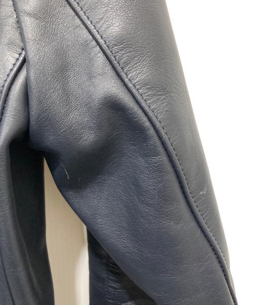 666（666）666 (666) LJM-8 フロントフラップスタッズ ライダースジャケット ネイビー サイズ:38の古着・服飾アイテム