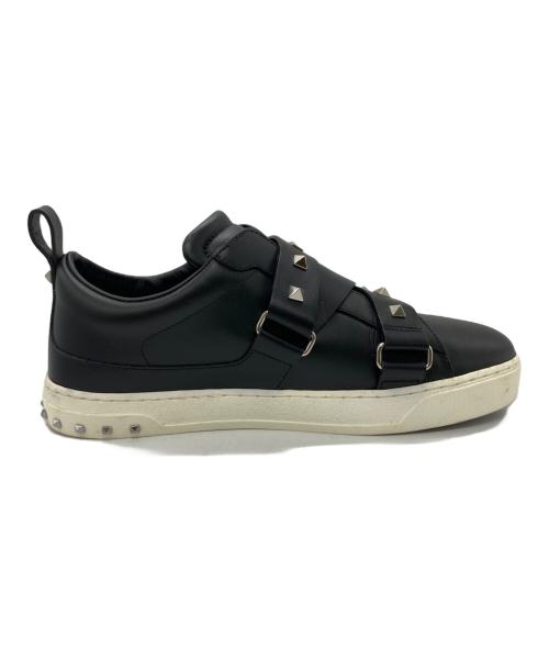 VALENTINO（ヴァレンティノ）VALENTINO (ヴァレンティノ) ロックスタッズ レザーベルト スニーカー ブラック サイズ:40の古着・服飾アイテム