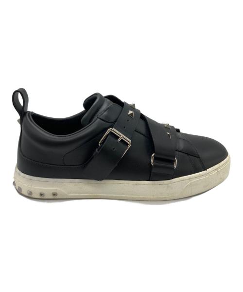 VALENTINO（ヴァレンティノ）VALENTINO (ヴァレンティノ) ロックスタッズ レザーベルト スニーカー ブラック サイズ:40の古着・服飾アイテム
