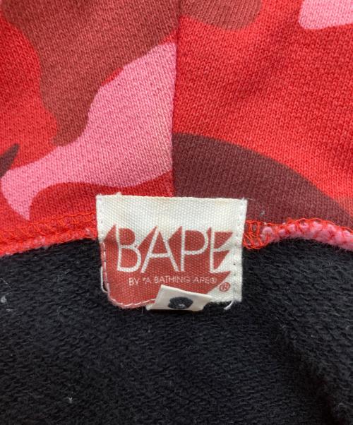 BAPE BY A BATHING APE（ベイプバイアベイシングエイプ）BAPE BY A BATHING APE (ベイプバイアベイシングエイプ) Wジップシャークパーカー ブラック×レッド サイズ:Mの古着・服飾アイテム