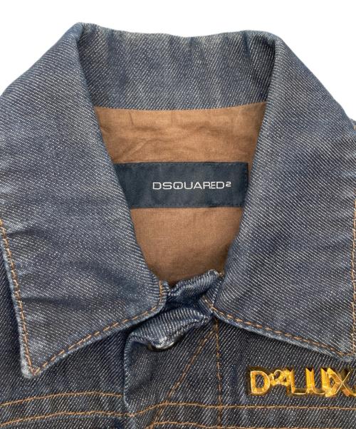 DSQUARED2（ディースクエアード）DSQUARED2 (ディースクエアード) スタッズデニムジャケット インディゴ サイズ:42の古着・服飾アイテム