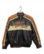 HARLEY-DAVIDSONハーレーダビッドソン）の古着「レザージャケット」｜ブラック×ベージュ