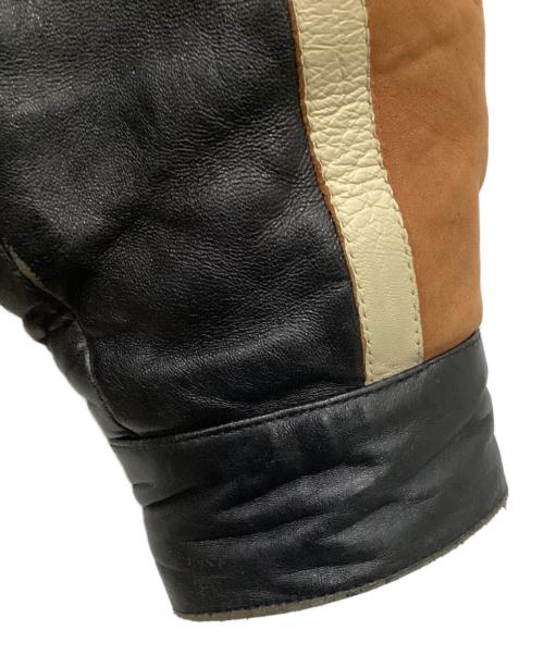 HARLEY-DAVIDSON（ハーレーダビッドソン）HARLEY-DAVIDSON (ハーレーダビッドソン) レザージャケット ブラック×ベージュ サイズ:Lの古着・服飾アイテム