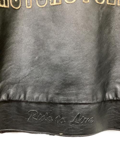 HARLEY-DAVIDSON（ハーレーダビッドソン）HARLEY-DAVIDSON (ハーレーダビッドソン) レザージャケット ブラック×ベージュ サイズ:Lの古着・服飾アイテム