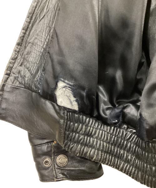 HARLEY-DAVIDSON（ハーレーダビッドソン）HARLEY-DAVIDSON (ハーレーダビッドソン) レザージャケット ブラック×ベージュ サイズ:Lの古着・服飾アイテム