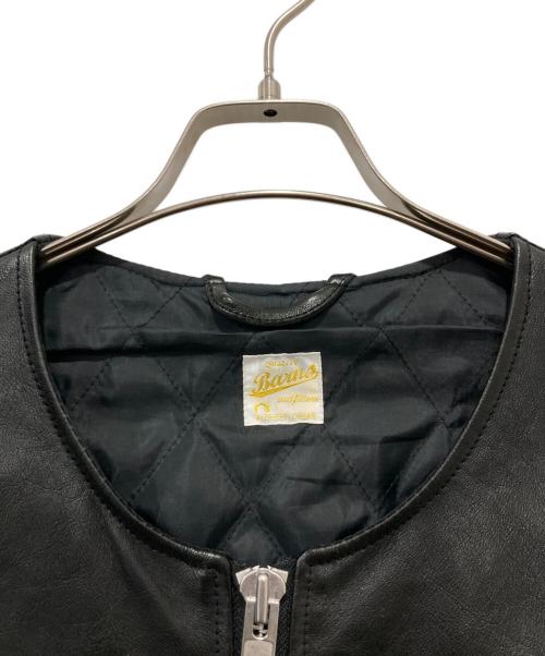 BARNS（バーンズ）BARNS (バーンズ) ノーカラーレザージャケット ブラック サイズ:２の古着・服飾アイテム